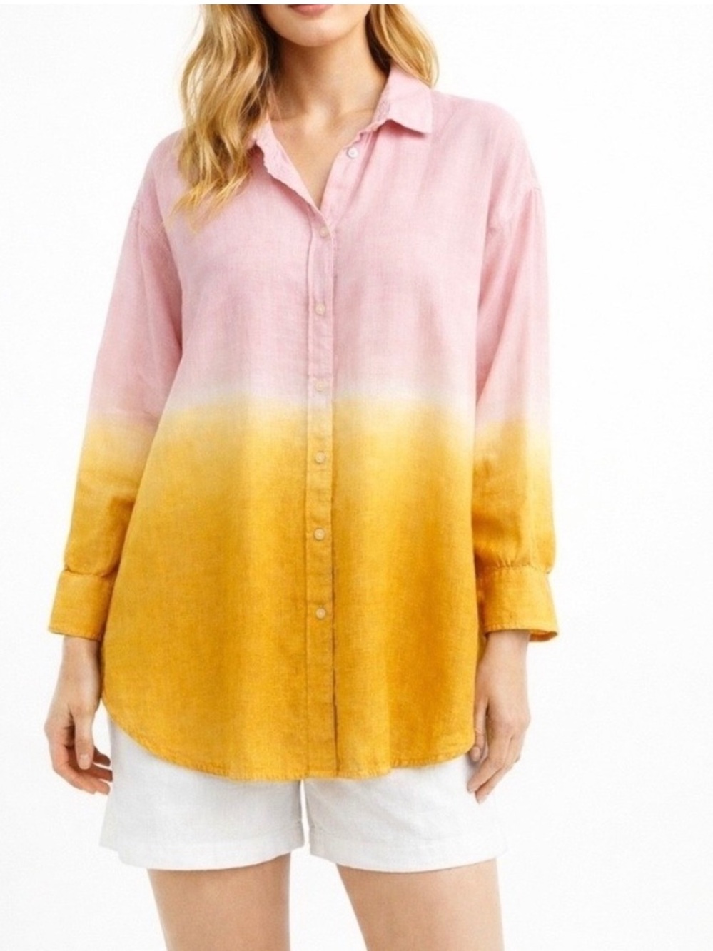 J. CREW Baird McNutt Irish Linen Oversized Button Down Shirt
